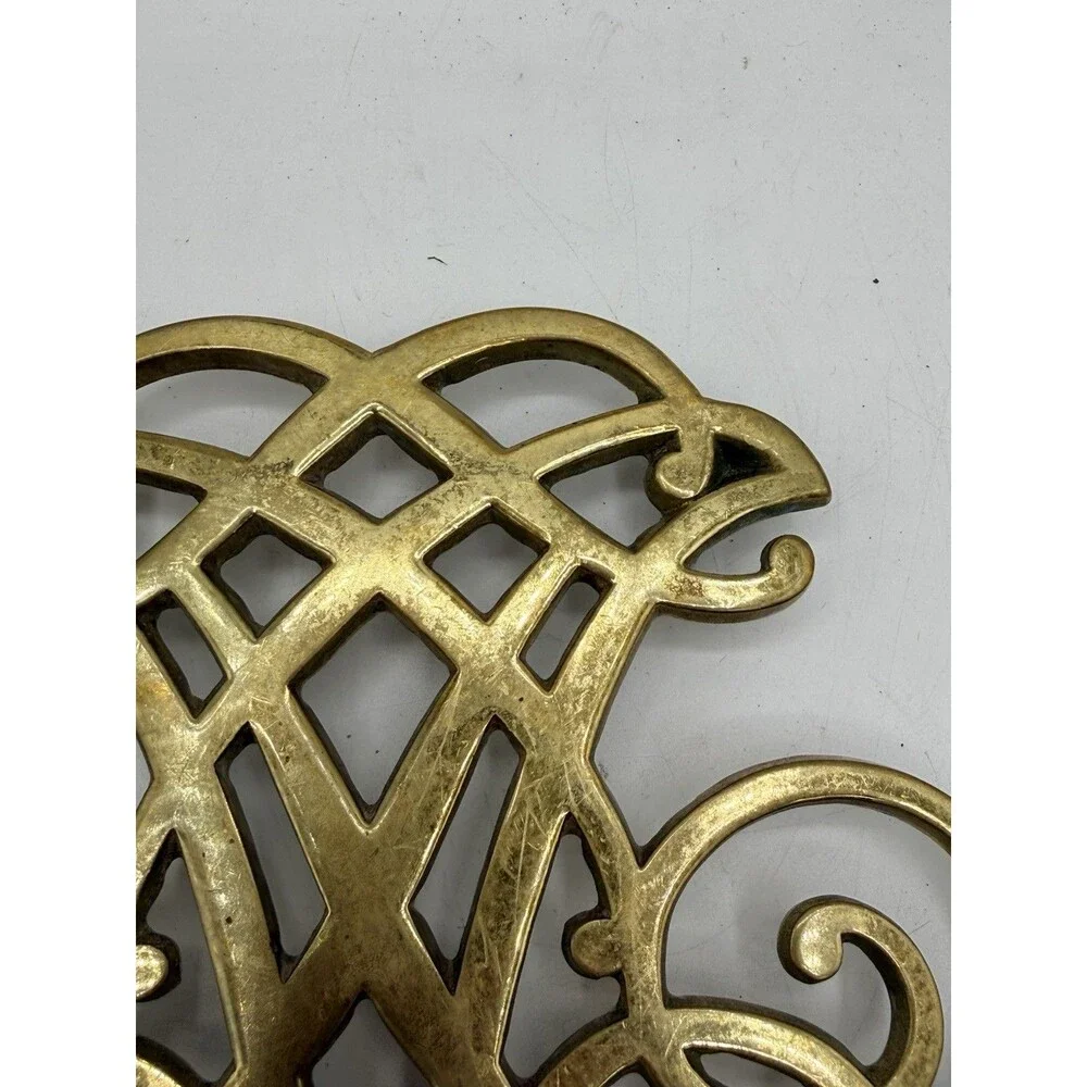 Virginia Metalcrafters Brass Thomas Jefferson Cipher Monticello Trivet CW 10-15